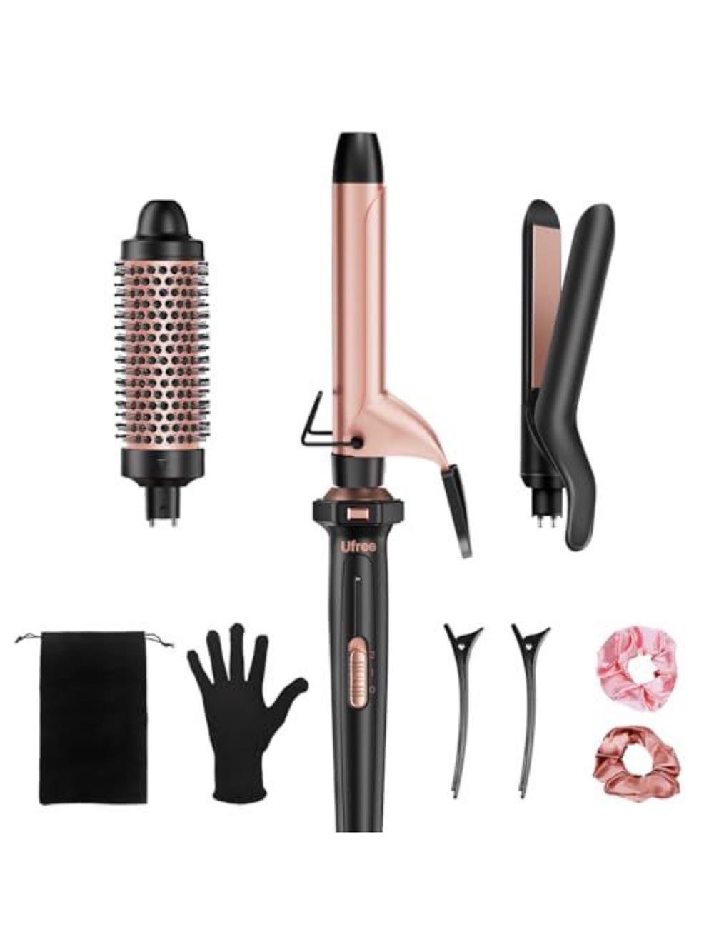 Ufree 3-in-1 Hair Styling Set - Black & Rose Gold